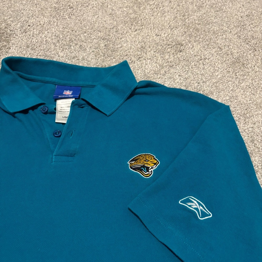 Reebok Jacksonville Jaguars Polo Shirt  Boxy Fit Sz Large Mens NFL Vintage Y2K
